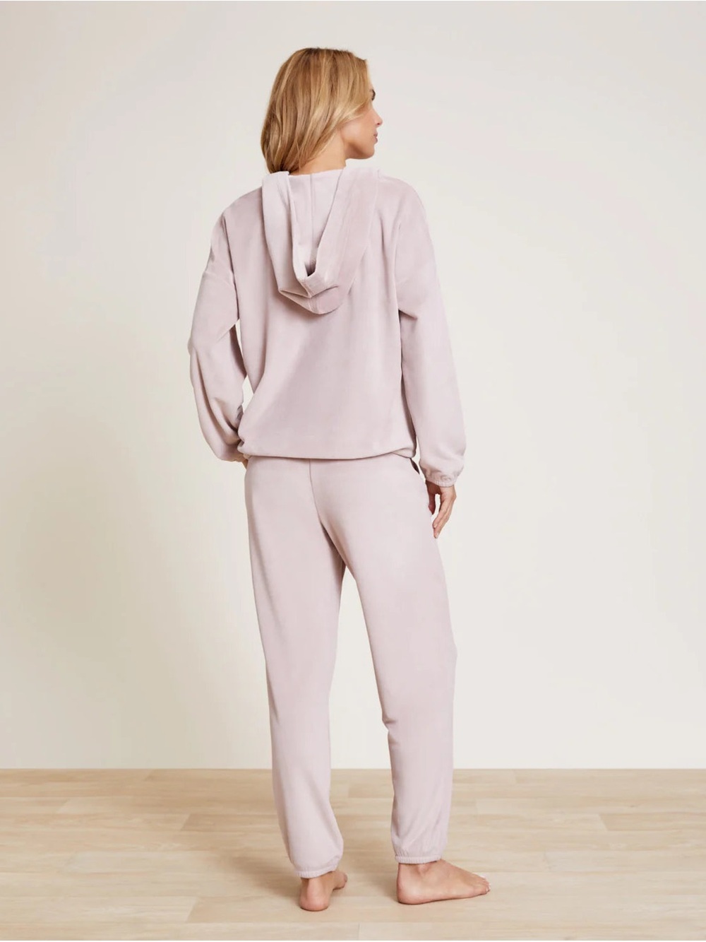 Barefoot Dreams Luxechic Hoodie Pant Set In Faded Rose Pink Size Medium